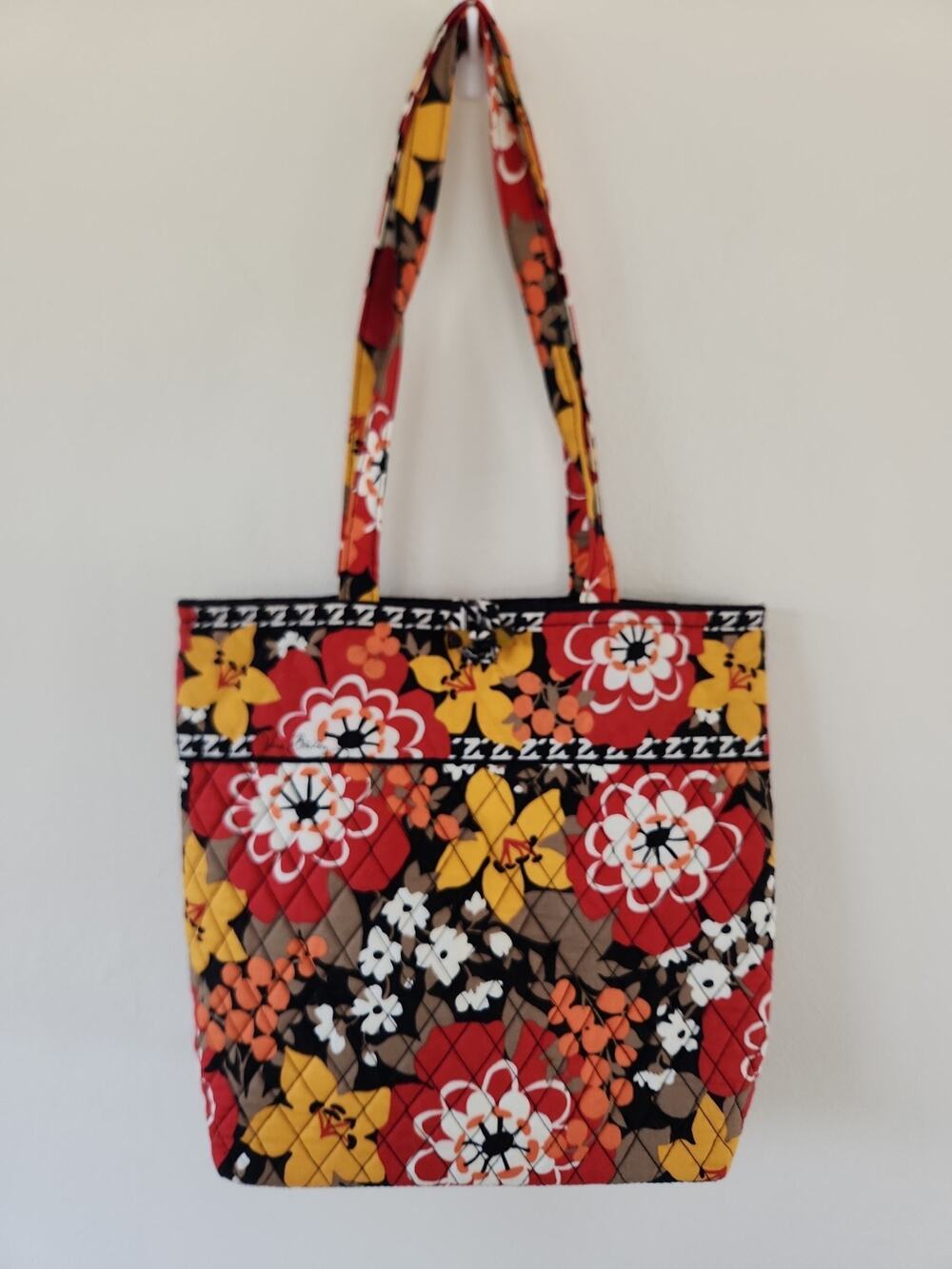 Vera Bradley Tote shoulder bag, "Bittersweet" floral pattern Fall Colors Retired